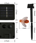 Solar Honey Bee String Lights With 20 Led Outdoor Waterproof Decor components including solar panel, bee LED, and ground spike
