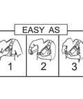 Instruction diagram showing installation of Hands Free Barcode Scanner Holster Chest Harness With Adjustable 4 To 8 Inch Depth.