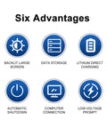 Six advantages of Badass High Precision LeeB Hardness Tester Metal Test Kit including data storage and auto shutdown.