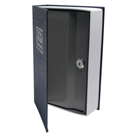 Open Discreet Diversion Safe Book Box With Key In Blue Dictionary Lookalike Hidden Storage For Money Jewelry Valuables.