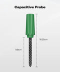 Smart Soil Moisture Sensor With Capacitive Probe And Temperature Meter Zigbee 3.0 Hub Required, green probe dimensions shown.