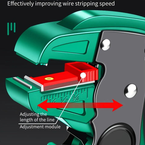 Close-up of Pro Grade Wire Stripper And Cutter 2 In 1 Automatic Adjustable Electric Stripping Tool's adjustment module