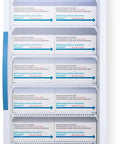 Upright Vaccine Refrigerator With Lock, 12 Cu Ft Capacity, Automatic Defrost storing vaccines on shelves