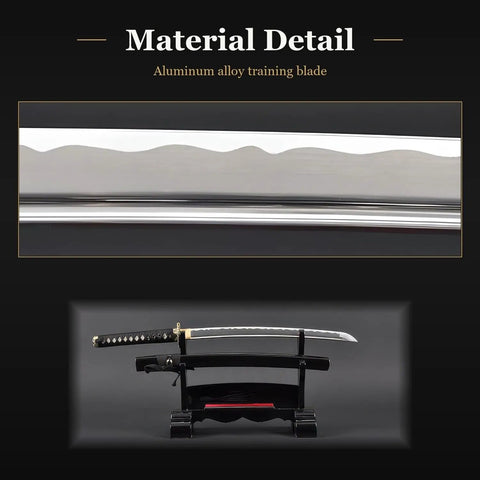 Themed Dragon Wakizashi Iaito Training Sword For Iaido Practice Unsharpened Aluminum Alloy Dope Lightweight Blade on stand