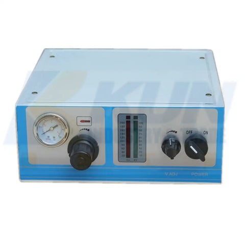 Portable Paint Color Test Electrostatic Powder Coating Machine Slick Lab Gear with adjustable knobs and gauge for precision use.