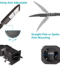 300W Dimmable LED Parking Lot Light With Slip Fitter, 5000K, mounting options and adjustable lighting angle, UL fixture