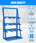 Beefy Vertical Long Parts Storage Rack With 3,000 Lb Capacity For Pipes And Lumber, heavy duty pipe organizer shelf, blue