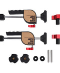 2 Pack Adjustable Screw Bench Dog Clamps, 19mm Workbench Clamping Elements, showing components for woodworking projects