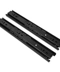 Pair of Beefed Up Heavy Duty Three Section Drawer Slides Black 12 Inch 100 Pound Load Capacity Smooth Glide For Home Office Use