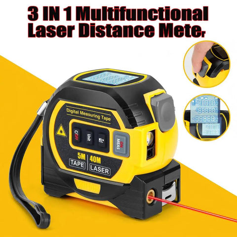 Sick 3 In 1 Laser Tape Measure With Digital Distance Reader And Pro Laser Crosshair. Fire Accuracy For Construction And Diy Projects. Packs 16 Foot Steel Tape Plus 197 Foot Laser Sight. An Absolute Game Changer For House Refits And Floor Layouts.