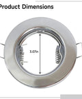 6 Pcs Chrome MR16 GU10 Downlight Fitting Set, showing 3.07 in diameter iron spotlight housing with spring connectors.