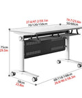 No Fuss Slick Heavy Duty Foldable Mobile Training Table With Secure Lock Swivel Rollers And Tall Privacy Screen dimensions and design