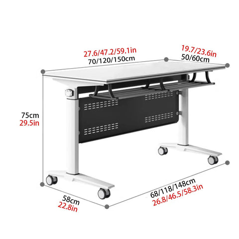 No Fuss Slick Heavy Duty Foldable Mobile Training Table With Secure Lock Swivel Rollers And Tall Privacy Screen dimensions and design