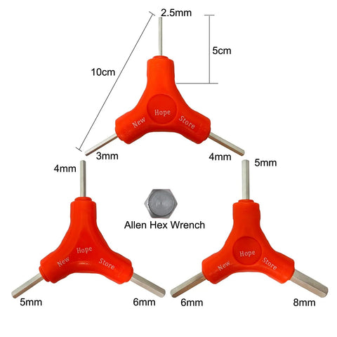Y Shape All-In-One Hex Wrench Set for Bikes with six metric sizes 2.5mm 3mm 4mm 5mm 6mm 8mm, chrome plated for bike repair