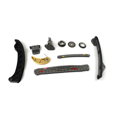 Check this slick Timing Chain Kit With VVT Gear Perfect For Your Scion Vibe Corolla Matrix Prius XD CT200H 1.8L And 2.4L Engines Plus Fits 1ZR 2ZR FE Models Featuring Durable Metal Build That Won't Stretch Or Break For Serious Savings On Long; timing chain kit parts laid out