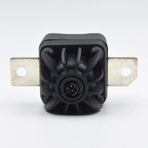 Heavy Duty High Voltage Pyrofuse Battery Disconnect Unit For Trucks And Evs Direct Bolt Up with metallic tabs and connectors.