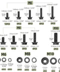 Beefy Flange Bolts And Nuts Kit For Auto Projects Grade 10.9 272pcs M6x1.0 M8x1.25 M10x1.5 Fasteners 12mm To 30mm Black Alloy Steel