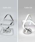Dope Modern LED Ceiling Light In Chrome Finish With 6000K Daylight Glow shown off and on for sleek home lighting design
