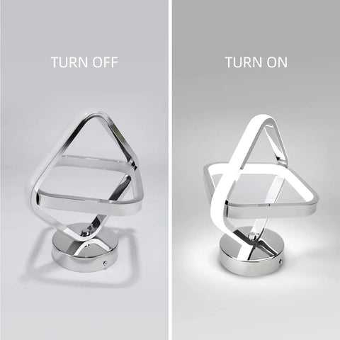 Dope Modern LED Ceiling Light In Chrome Finish With 6000K Daylight Glow shown off and on for sleek home lighting design