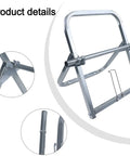 Heavy Duty Steel Cable Reel Dispenser Rack Delivers Tangle Free Cord Management With Smooth Rolling Base detail view of steel frame structure.