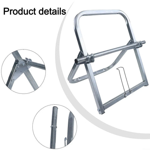 Heavy Duty Steel Cable Reel Dispenser Rack Delivers Tangle Free Cord Management With Smooth Rolling Base detail view of steel frame structure.