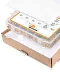521Pcs Metric Class 8 8 Serrated Hex Cap Flange Bolts Kit in clear plastic compartment box for DIY projects