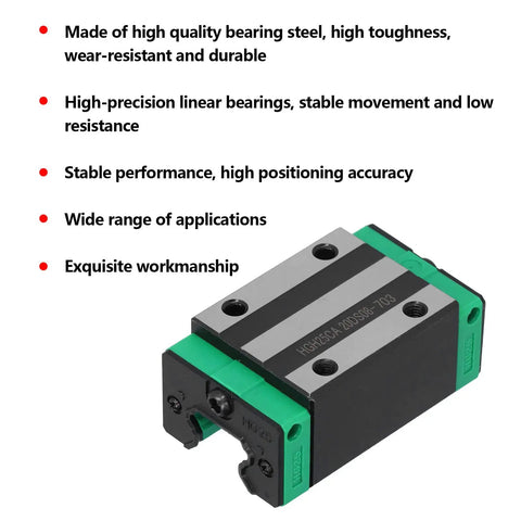 Heavy Duty Linear Slider Block For CNC Machines And Industrial Automation, HGH25CA Steel Rail Slider Block, close-up view