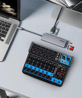 Eight Channel Mini Audio Mixer With MP3 Player And Bluetooth USB Recording U Disk And 24 DSP Effects 48V Phantom Power Six Mono