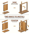Diagram showing two installation methods for 360 Degree Heavy Duty Pivot Hinge Stainless Steel Hidden Door Hardware for Secret Doors.