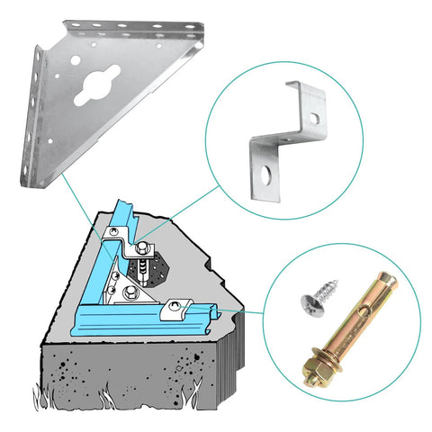 Concrete Shed Anchor Kit For Sheds And Garages With Four Steel Corner Gussets Hold Down Clips Bolts And Screws Rust Resistant Galvanized Steel For Concrete Floors Compatible With Square Corner Sheds And Most Storage Barns