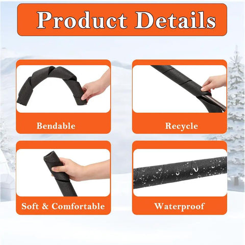 Heavy Duty Black Soft Foam Pipe Insulation Tubing 3 Pack features bendable, soft, comfortable, and waterproof material.
