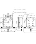 Technical diagram of ZR125 Motorized Rotary Positioning Stage with Manual Fine Adjustment and Lifting Rotary Fine Adjustment Table