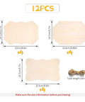 Pack Of 12 Unfinished Rectangular Wood Plaques Measuring 8.8 By 5.7 Inches With Free Burlap Twine For Diy Craft Painting Or Wood Burning, showing different shapes and sizes.