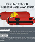 Dado Lock-Down Insert For SawStop And Jet Saws displayed with design features and high-quality description.