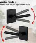 Passage Door Levers Set For Interior Use Beefy Heavy Duty Square Door Handles reversible for hall closet and pantry.