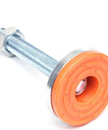 4 Pack Heavy Duty Adjustable Feet For Leveling And Stable Support In Home, Office, Restaurant, Workshop, Cabinets, And Industrial Equipment With Durable Lip Design For Even Weight Distribution Built To Last. orange rubber leveling foot with threaded steel bolt