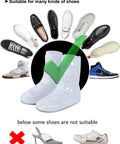 Waterproof Rain Boot Covers For Men And Women, Reusable Foldable Overshoes, Ankle High shown covering various shoe types.
