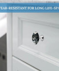 River And Gray Rocks Round 1.1 Inch Hole Center Cabinet Handles Drawer Pulls Solid Stainless Steel With Screws Included For Dresser Bathroom Kitchen Door on white cabinet