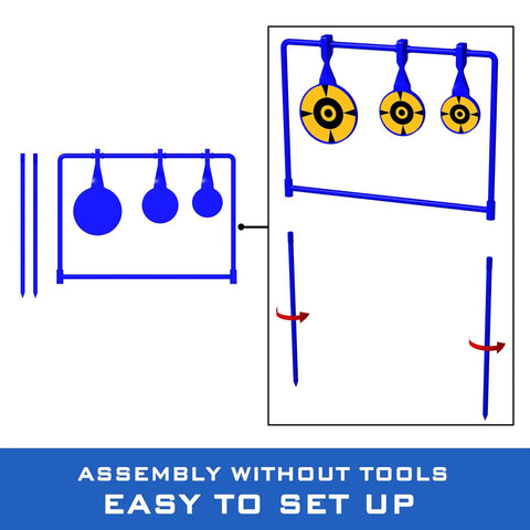 Beefy Three Eighths Inch Auto Reset Spinner Target For Centerfire Handguns Up To.44 Magnum assembly diagram