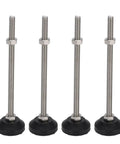 Stable 4 Pack 100mm Adjustable Leveling Feet for tables and chairs, anti-slip floor pads, vibration dampening solid construction.