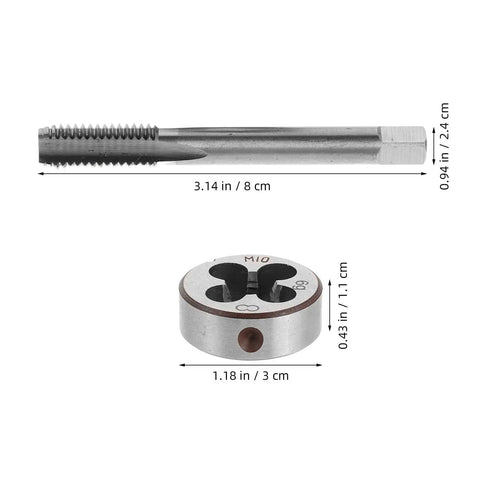 Top Tier Metric Thread Tap And Die Set For Fast Cutting Precision Screw Repair Kit In Steel Aluminum Stainless Steel Perfect For Mechanics Auto Pros Do It Yourselfers M10 tap and die set, steel, 8 cm tap, 3 cm die
