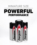 Energizer batteries in miniature size, showcasing powerful performance, ideal for compact devices and reliable energy source.