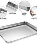 9 Piece Stainless Steel Baking Set With Cooling Racks And Silicone Mats For 10 12 16 Inch Pans Detail on Baking Sheet