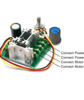 Two Pack DC Motor Speed Controller 6V To 90V PWM 15A with Knob PLC compatible wiring connections guide
