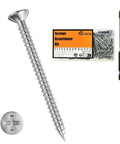 100 Pack Size Six Drywall Screws 1-1/4 Inch High Hardness Stainless Steel 304 Fine Thread Phillips Drive Bugle Head For Interior Wood Installation With Organizer Box And PH2 Long Bit