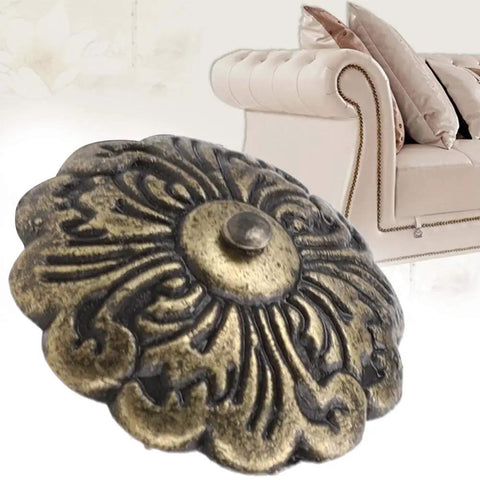 30 Piece Retro Zinc Alloy Upholstery Tacks And Furniture Nails 22mm Round Heads With 10mm Shank For Sofa Chair Bed DIY Makeovers To Snag Quick Fixes And Level Up Your Home Digs Today, close-up of decorative tacks.