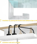 Under Desk Cable Tray Organizer No Drill Installation 17 By 5.71 By 6.3 Inches showing installation options under desk with cables.