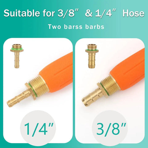 All Metal Sprayer Wand Set With Three Nozzle Types Including Fan Mist And Stream, Stainless Steel Sprayer Wand With Brass Barb Fittings