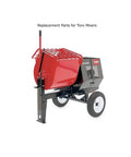 Concrete mixer with caption 'Replacement Parts for Toro Mixers', showcasing drum and wheels.