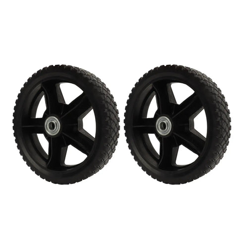 8-Inch PVC Mower Replacement Wheels With Bearings, 2 Pack For Push Lawn Mowers, Heavy-Duty Grip, smooth rolling